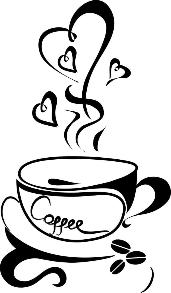 KÖKSKLISTERMÄRKER klistermärke kopp kaffe kaffe hjärtan 100 x 50 cm G252