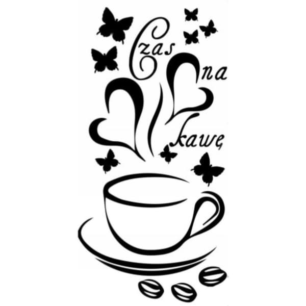 KØKKENKLISTERMERKER klistermærke kop kaffe kaffe hjerter 100 x 50 cm G253