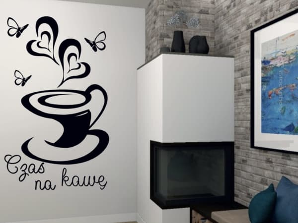 KØKKENKLISTERMERKER klistermærke kop kaffe kaffe hjerter 100 x 50 cm G263