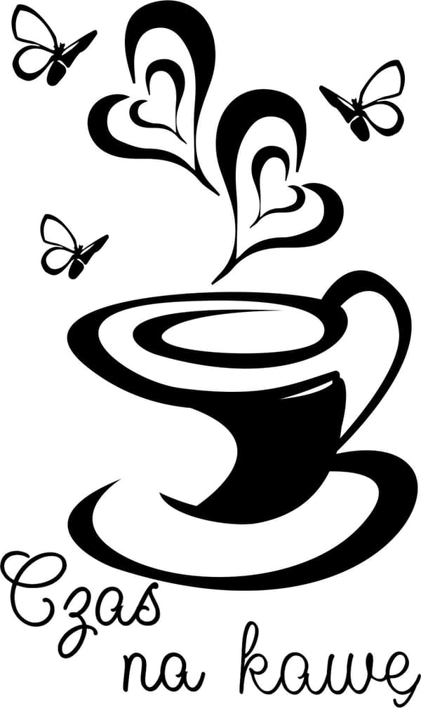 KØKKENKLISTERMERKER klistermærke kop kaffe kaffe hjerter 100 x 50 cm G263