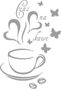 Miniatyrbillede 1 af 2: KØKKENKLISTERMERKER klistermærke kop kaffe kaffe hjerter 100 x 50 cm G253_074