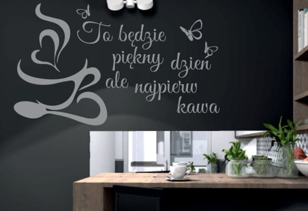 KØKKENKLISTERMERKER klistermærke kop kaffe kaffe hjerter 100 x 50 cm G261_074