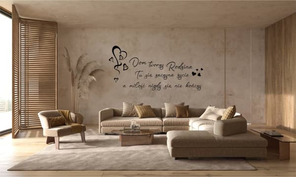 VÆGKLISTERS Home Creates Familieliv Kærlighed Hjerter 100x50cm NC_002