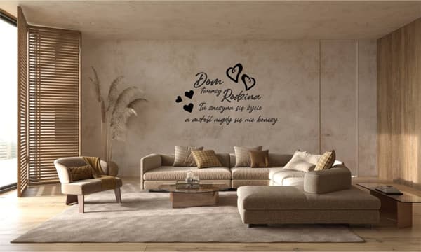 Väggdekorationer Home Creates Familjeliv Kärlek Hjärtan 100x50cm NC_004