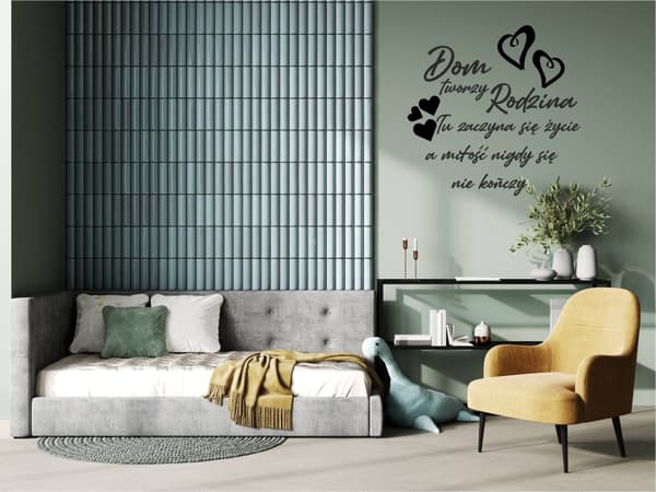 Väggdekorationer Home Creates Familjeliv Kärlek Hjärtan 100x50cm NC_004