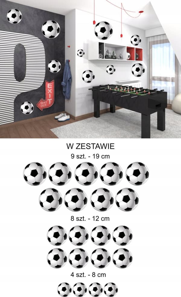 3D-FOTBOLLSTICKERS STORA SET