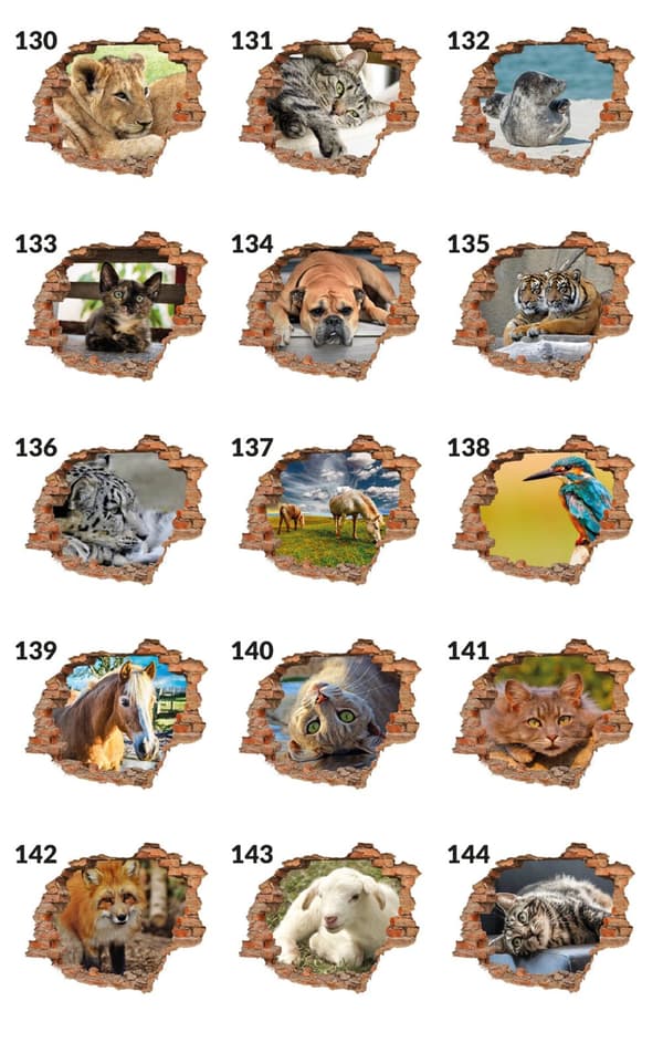 3D-KLISTERMÆRKER fototapet BRICK WITH A UDSIGT 130 x 90