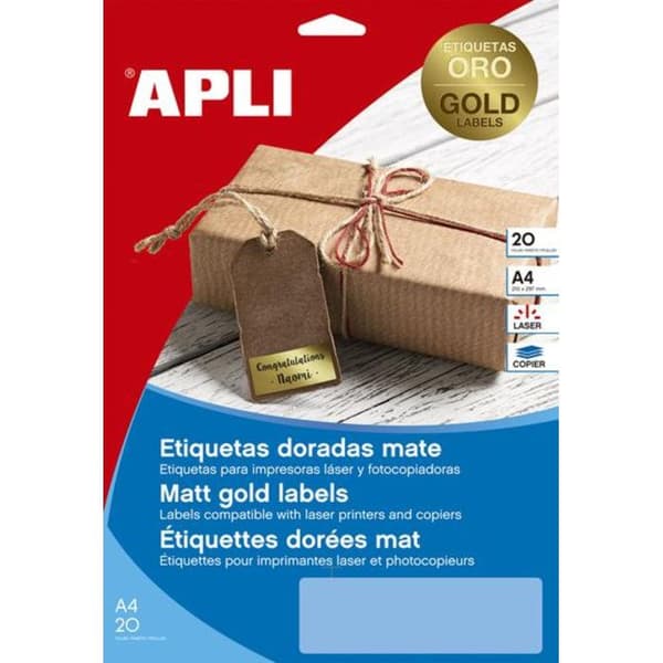 Gommetter - APLI - Rulle av 2360 - Stjerne 11 mm og 20 mm - Blå - Permanent lim