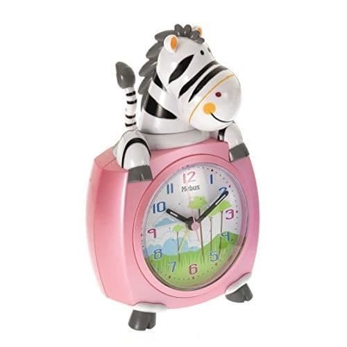 Kvartsväckarklocka i form av en zebra - MEBUS - 26637 - Rosa - Barn - Unisex