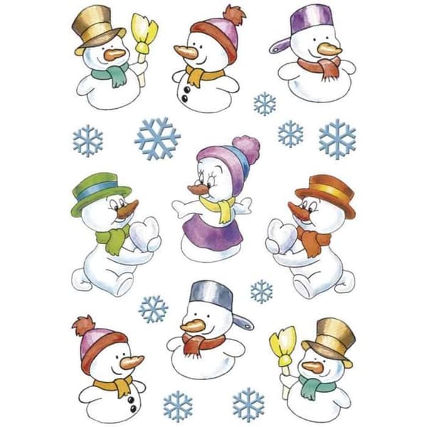 Julklistermärken DECOR "snögubbar" 3 x 18