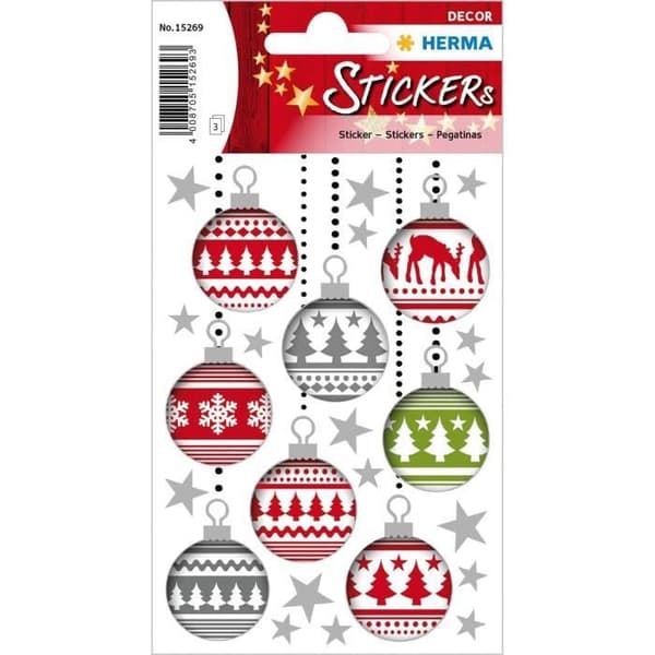 Permanent självhäftande papper julklistermärken - HERMA - 24 st