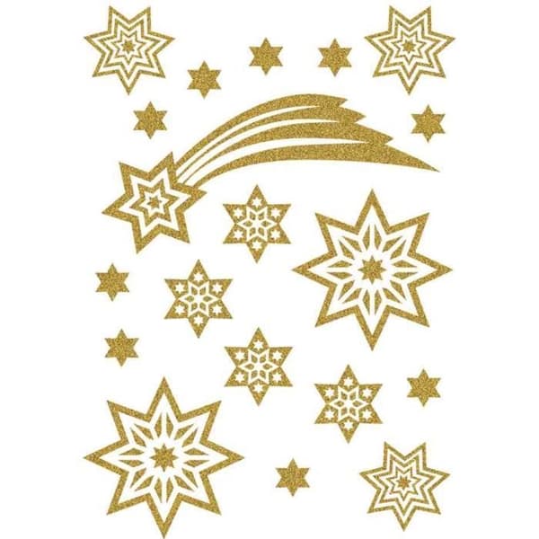 MAGISK stjärna & stjärnfall Juldekal - HERMA - Guld - Gul