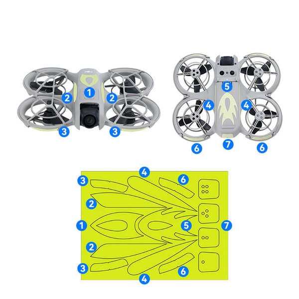 Soveltuvat DJI NEO -luminesenssitarrat Värikkäät gradientti-yölennon luminesenssitarrat Drone-tarvikkeet RCSTQKoi NEO Self