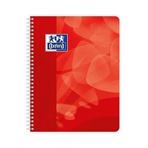 Oxford Polypro Set med 5 spiralanteckningsböcker 17 x 22 cm 160p små kvadrater 5 x 5 slumpmässiga färger