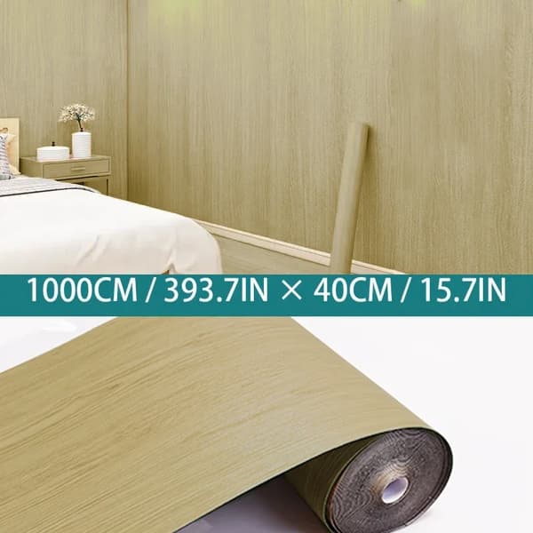 Puupintainen itsekeliävä tarra, 40 cm x 1000 cm, vedenkestävä PVC, liukumaton pinta,B, 40cmX10m