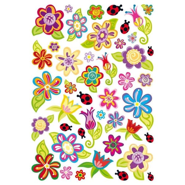 Gommetter blommor B från 2,5 till 6,5 cm 42 stycken