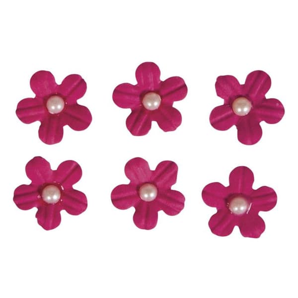 Klistremerker Papirblomster Rosa Nellike med Halvperle og Klebepunkt 20 Stykker
