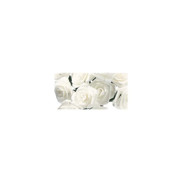 Satinros 1,2 cm Creme 12 stycken