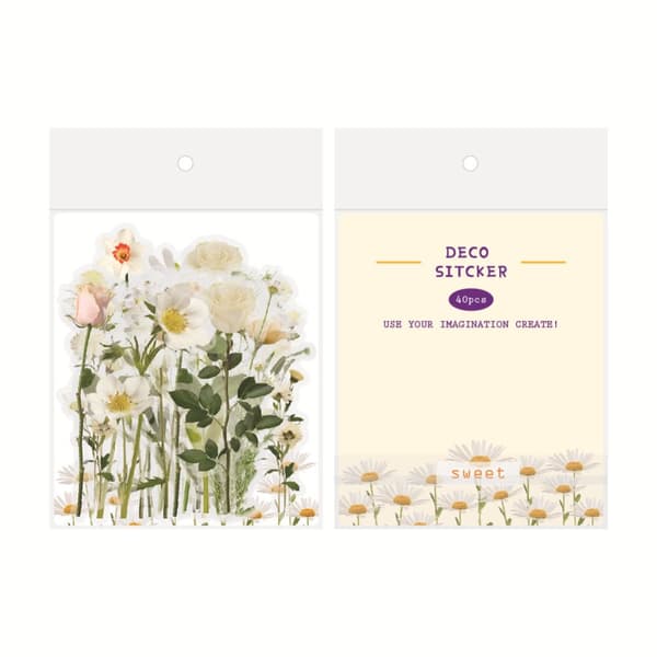 INF Gennemsigtige blomsterklistermærker til DIY-journalisering Flerfarvet 1