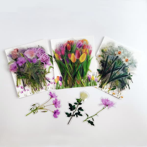 INF Gennemsigtige blomsterklistermærker til DIY-journalisering Flerfarvet 2