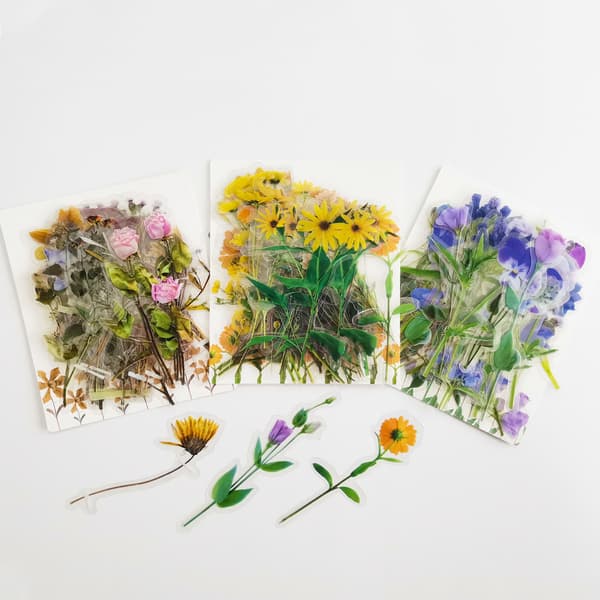 INF Gennemsigtige blomsterklistermærker til DIY-journalisering Flerfarvet 2