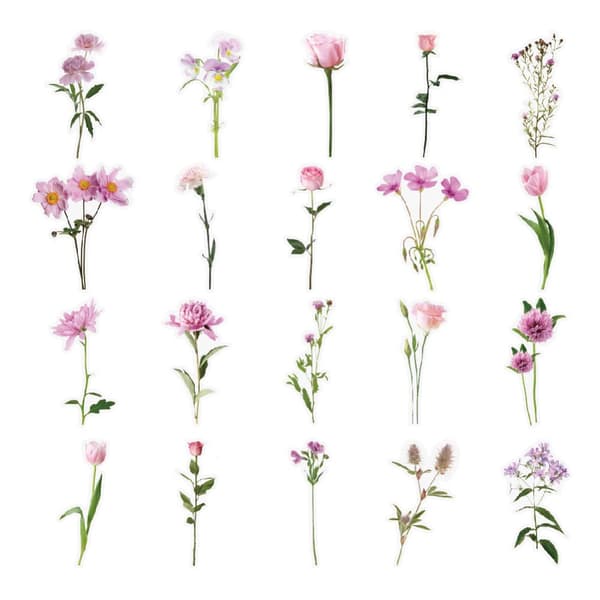 INF Gennemsigtige blomsterklistermærker til DIY-journalisering Flerfarvet 2