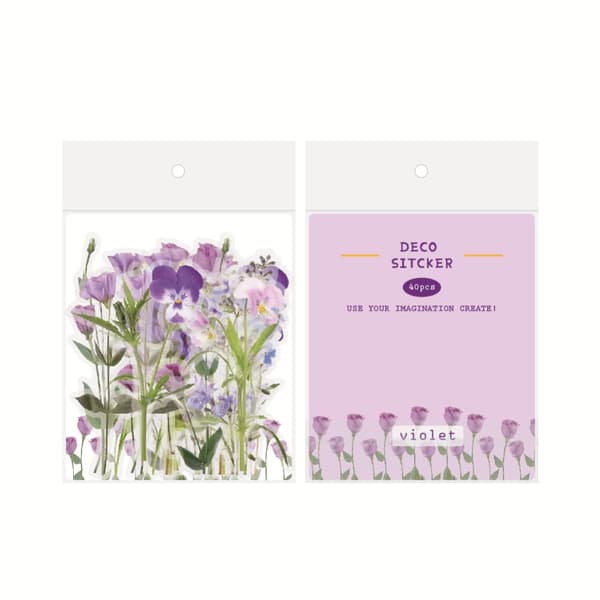 INF Gennemsigtige blomsterklistermærker til DIY-journalisering Flerfarvet 2