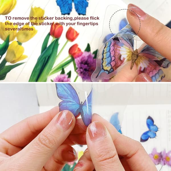 INF Butterfly DIY Journal Stickers - 40 Transparenta PET-bitar Gul