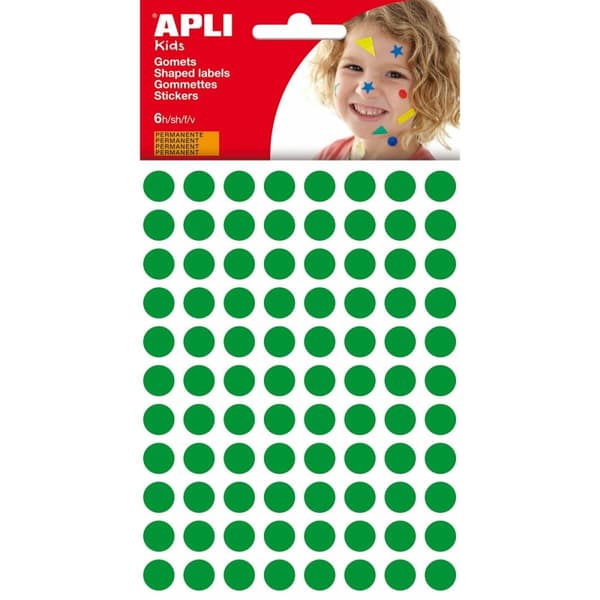 Tarrat Apli Kids Gomets Vihreä Pyöreä (10 osaa)
