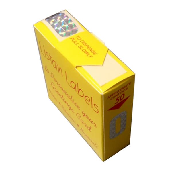 Listan Labels Silver Numeric Adhesive Labels (Box Of 50) Silver 2