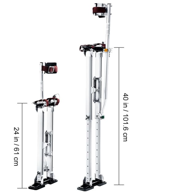 61-101,6cm justerbar höjd 103kg lastkapacitet gipsvägg styltor, aluminiumlegeringsmaterial, hög stabilitet, lätt och kompakt
