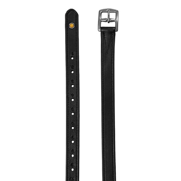 Equestro Double Curved Buckle Læderremme Sort 125 cm