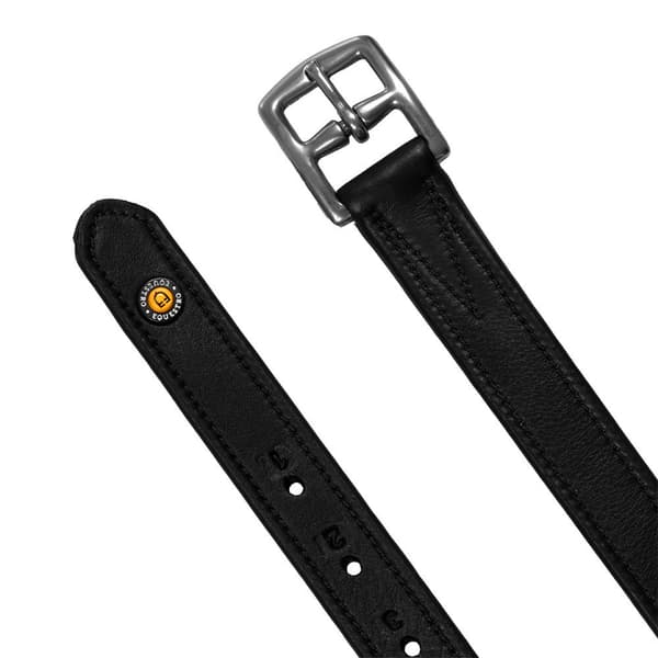 Equestro Double Curved Buckle Læderremme Sort 125 cm