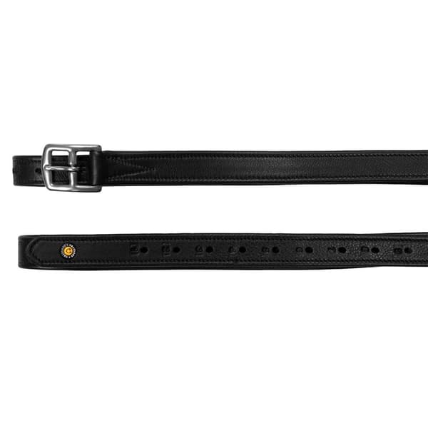Equestro Double Curved Buckle Læderremme Sort 125 cm