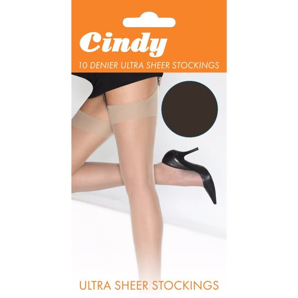 Cindy Kvinder/Damer 10 Denier Ultra Sheer Strømper (1 par)