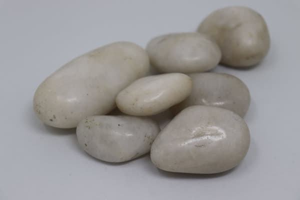 60 kg Polerad klappersten River Pebble Småsten Trädgårdsgrus Prydnadsgrus Vit