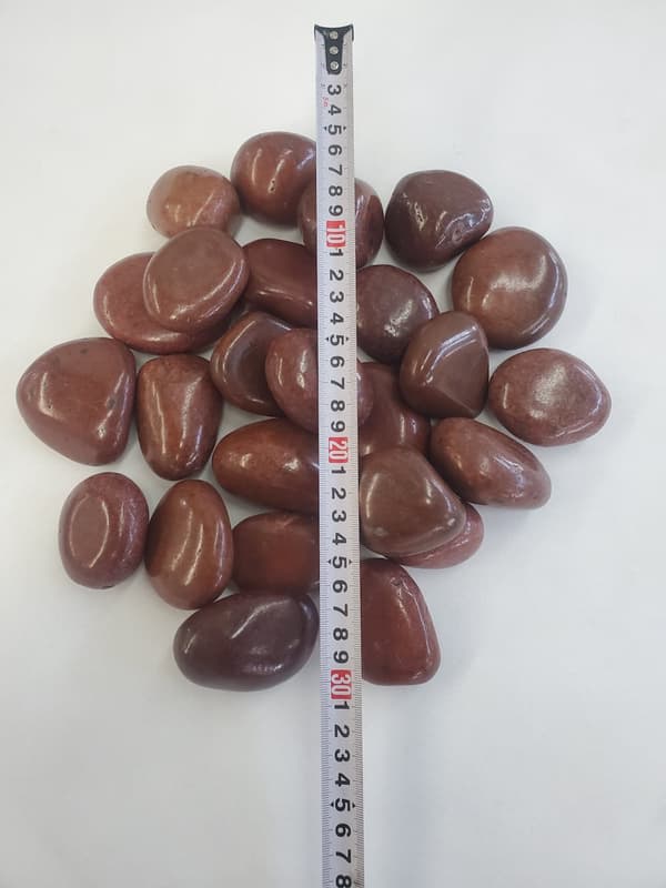 120 kg Polerade småsten Flodsten Pebbles Trädgårdsgrus Prydnadsgrus Röd