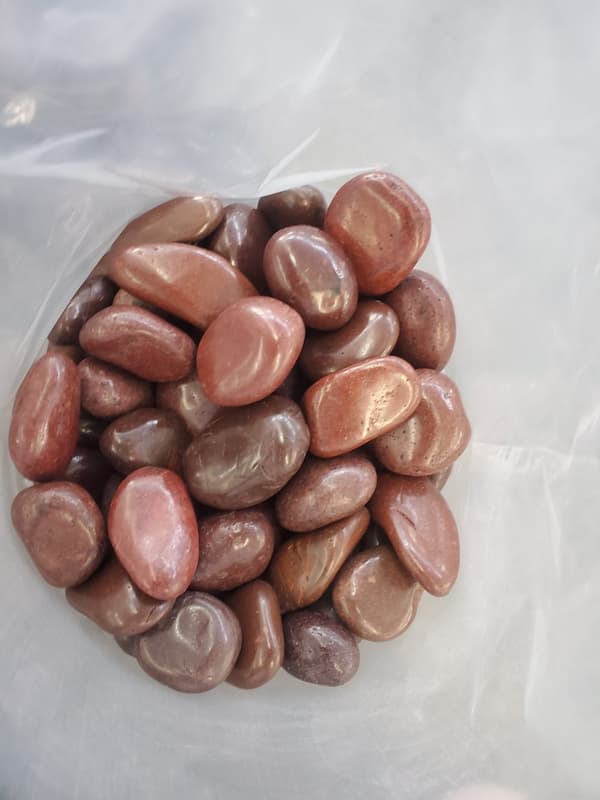 120 kg Polerade småsten Flodsten Pebbles Trädgårdsgrus Prydnadsgrus Röd