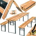 Miniatyrbild 1 av 11: Bord- och bänkset, 3-delad, hopfällbar - brun