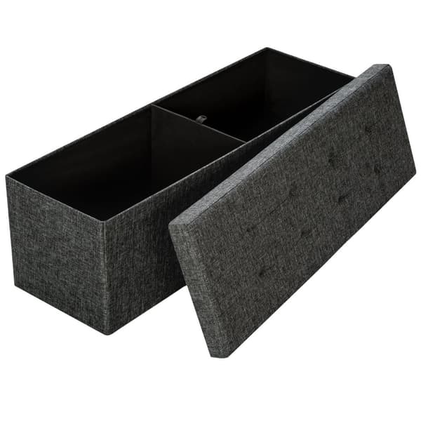 Foldbar puf med opbevaring 110x38x38cm - mørkegrå