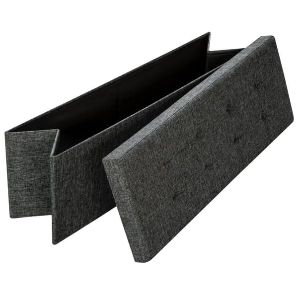 Foldbar puf med opbevaring 110x38x38cm - mørkegrå