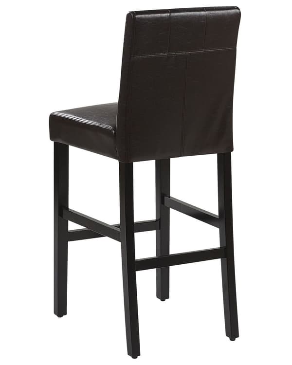Barstol Brun Konstläder Klädsel Ljus Träben Retro Stil