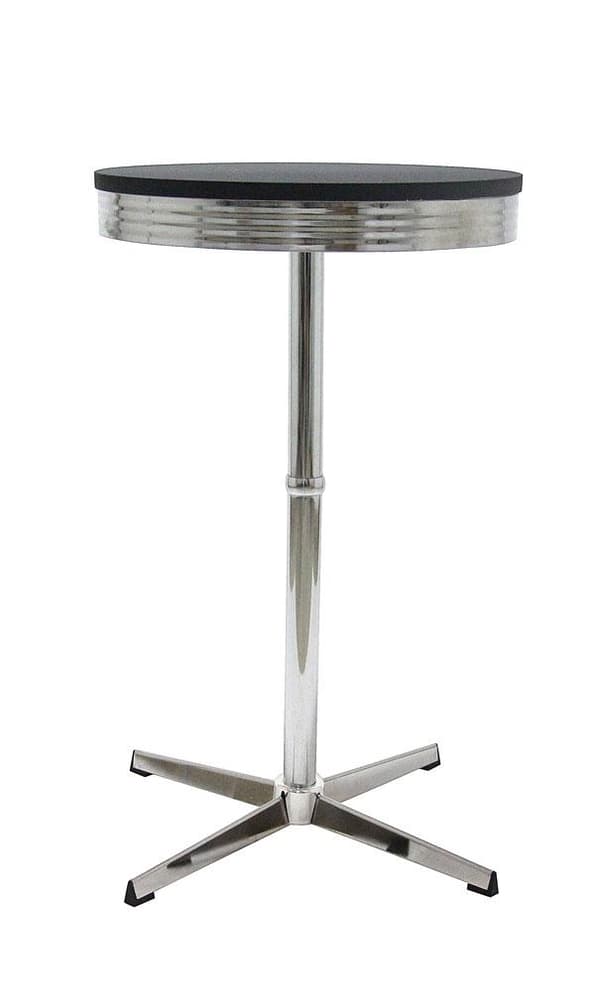 Stylish bar table in black and chrome 100 x 60 cm