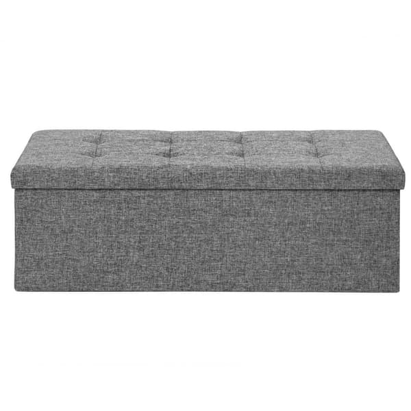 Foldbar puf med opbevaring 110x38x38cm - lysegrå