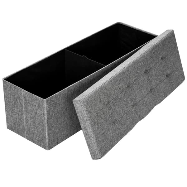 Foldbar puf med opbevaring 110x38x38cm - lysegrå