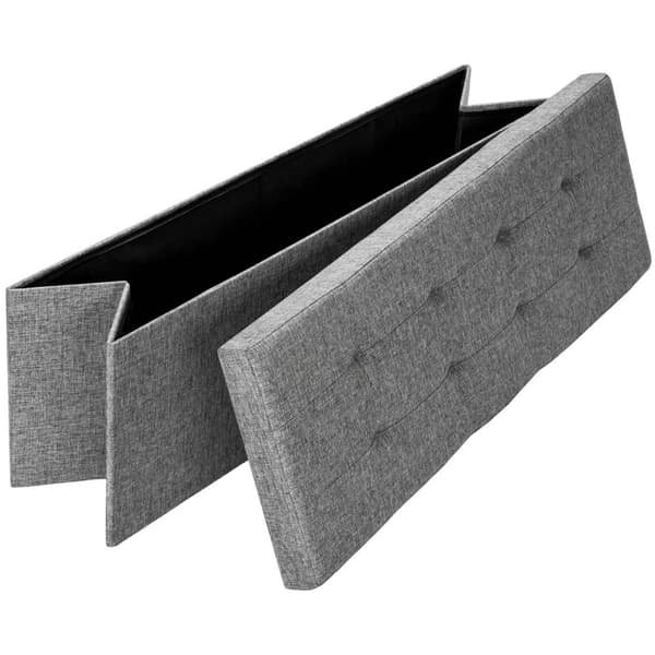Foldbar puf med opbevaring 110x38x38cm - lysegrå