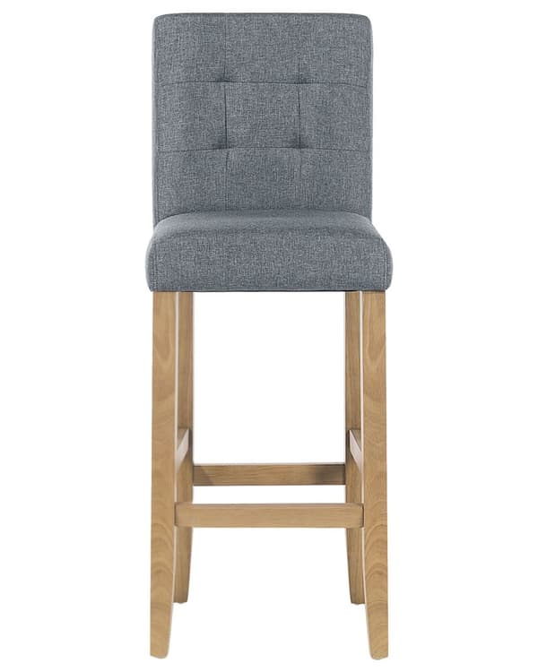 Barstol Grå och Ljusbrun Klädd Tuftad med Fotstöd Modern