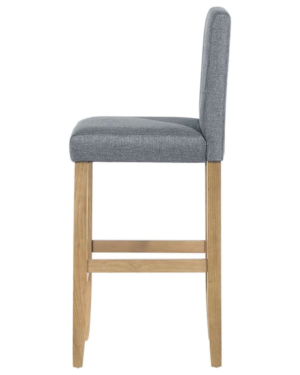 Barstol Grå och Ljusbrun Klädd Tuftad med Fotstöd Modern