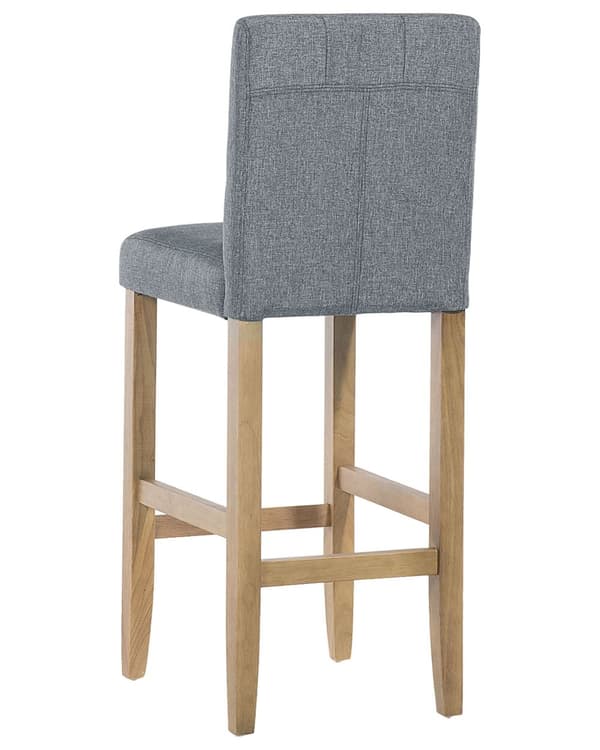 Barstol Grå och Ljusbrun Klädd Tuftad med Fotstöd Modern