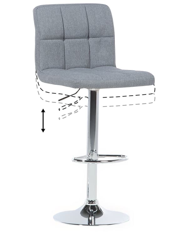 Barstol 2 st Grå Justerbar Höjd